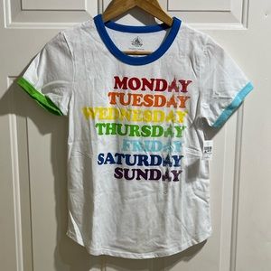 Disney World Disneyland Rainbow Pride Ringer T-Shirt XS NWT
